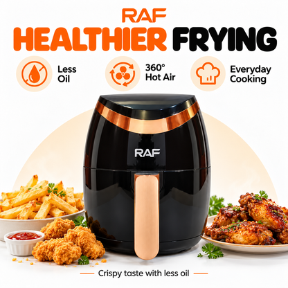 RAF 1500W Air Fryer – 360° Hot Air Circulation Multi-Purpose Fryer