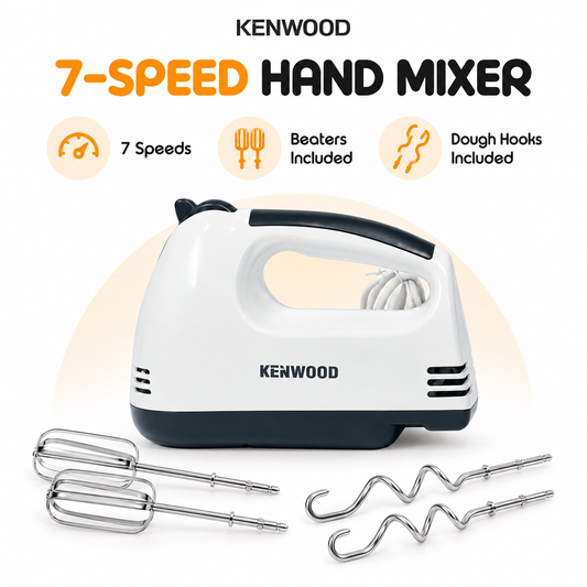 Kenwood Hand Mixer with Beaters & Dough Hooks