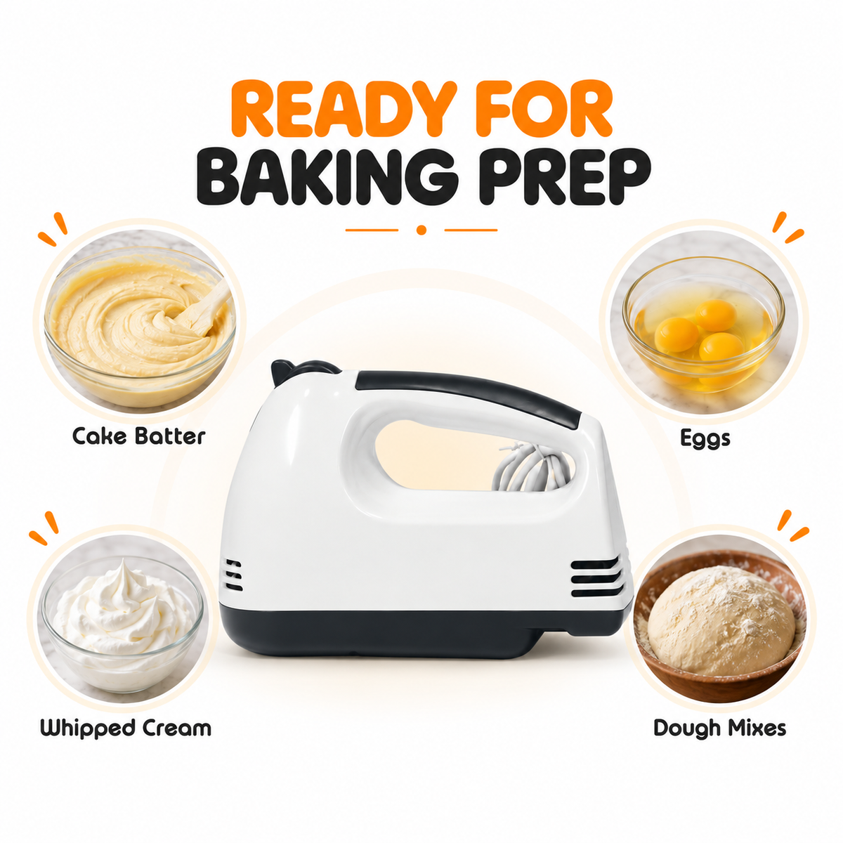 Kenwood Hand Mixer with Beaters & Dough Hooks