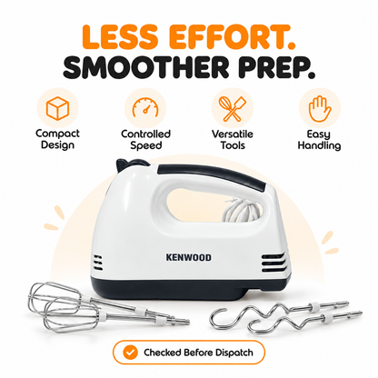 Kenwood Hand Mixer with Beaters & Dough Hooks